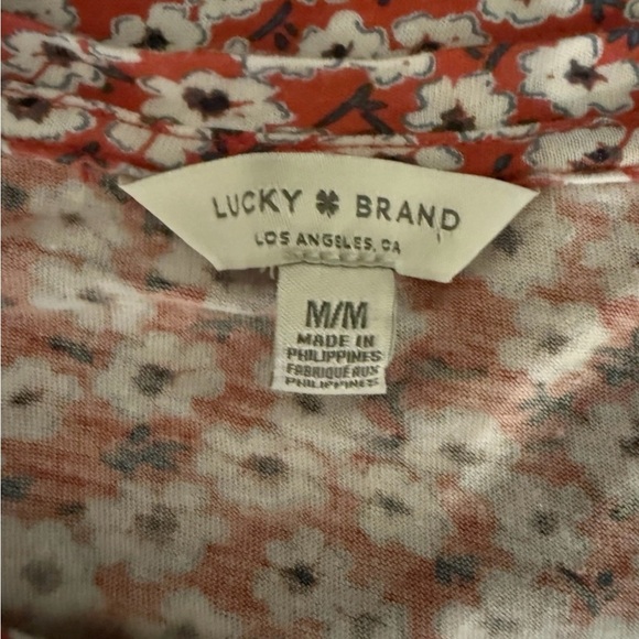 Lucky Brand Women's Multicolor Floral Short Sleeve Top, Size Medium - Picture 2 of 15